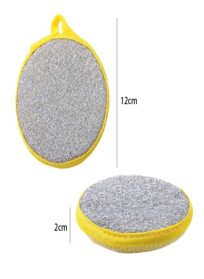 Kopida 10 Pcs Durable Scrub Scouring Sponge Microfiber Scouring Scrubber Round Dish Washing Sponge Scrubber for Cleaning Dishes Pots, Random Color - Image 2